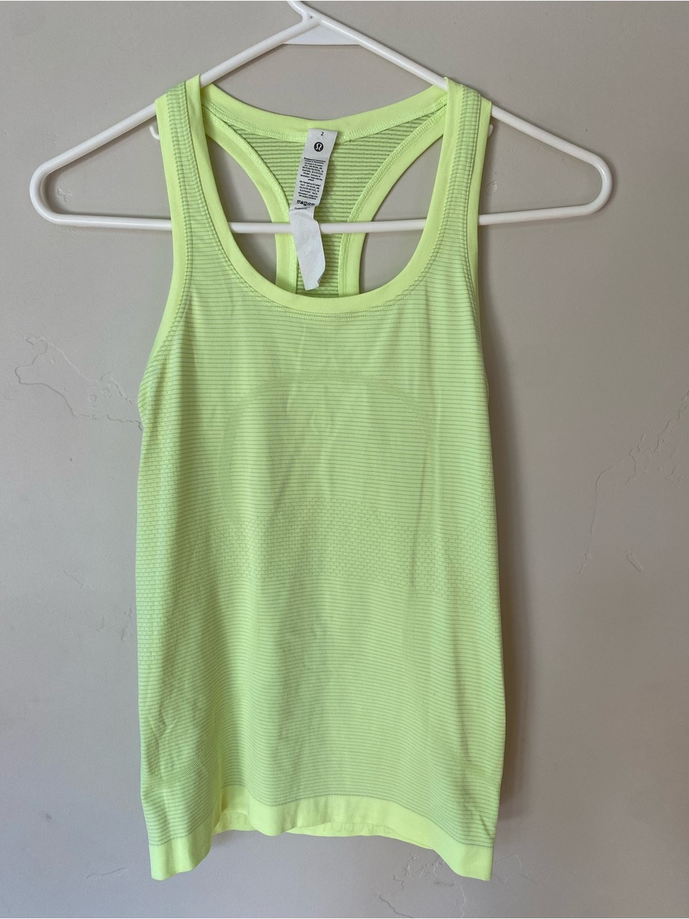 Lululemon Lightweight Neon Yellow Racerback Tank Top